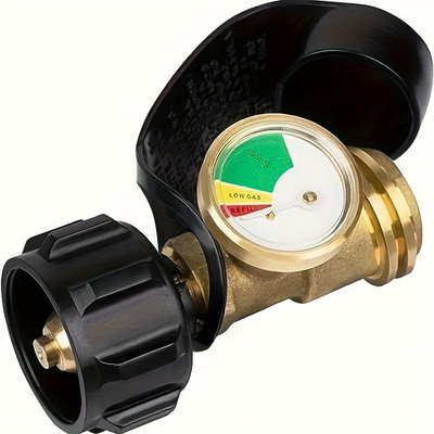 #ad #ad Propane Tank Gauge Brass Adapter w Gas Pressure Level Meter Indicator $9.99