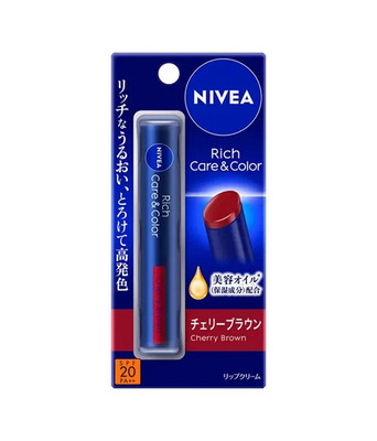 NIVEA Rich Care&Color Lip Stick Cherry Brown 2g Kao SPF20 PA++ Made in Japan