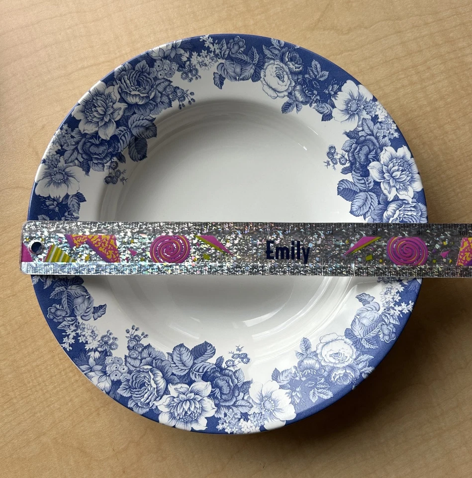 Juego de 8 cuencos de sopa Nautica Bermuda rosa índigo azul y blanco Foto 4 de 4