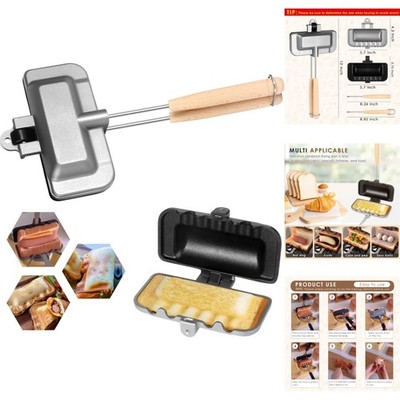Double-Sided Sandwich Baking Pan Nonstick Flip Grill Pan for Stovetop & Camping