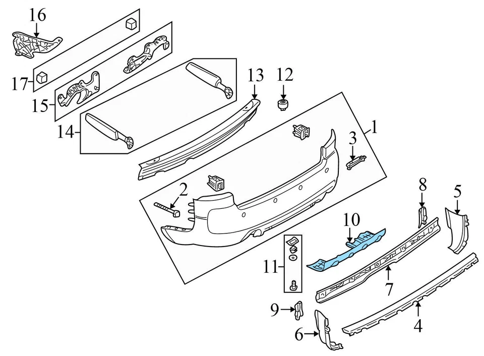 AUDI ALLROAD QUATTRO 2001-2005 - Protector de parachoques trasero / placa de deslizamiento 4Z7807835B Foto 4 de 4