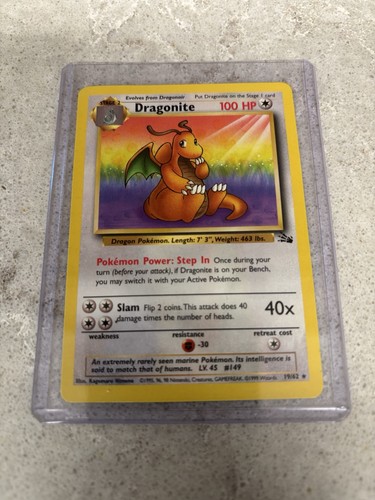 POKEMON FOSSIL DRAGONITE 19/62 RARE NON HOLO LP