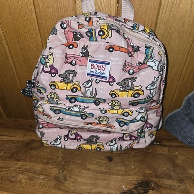 Bobs Skechers Women's Backpack Pink with Dogs Adjustable Straps Pockets