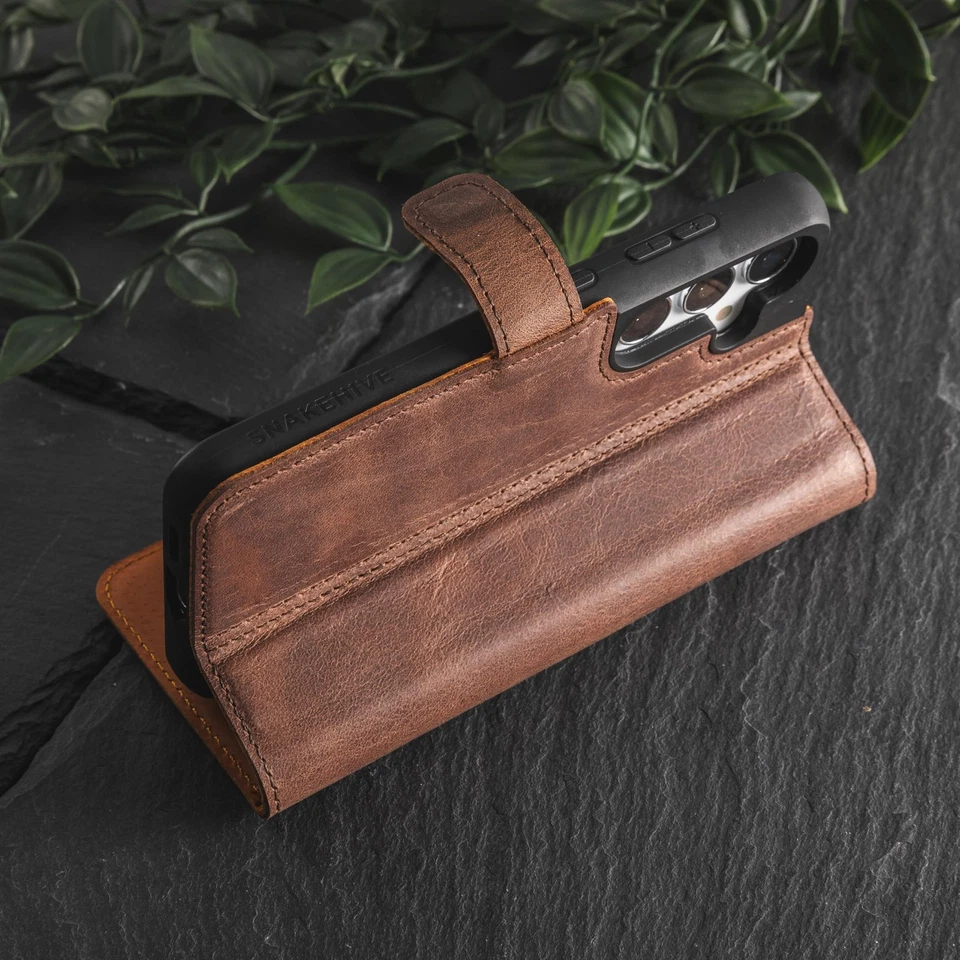 Cartera de cuero para Samsung Galaxy S24 5G - Funda billetera de cuero real para teléfono - G... Foto 4 de 4