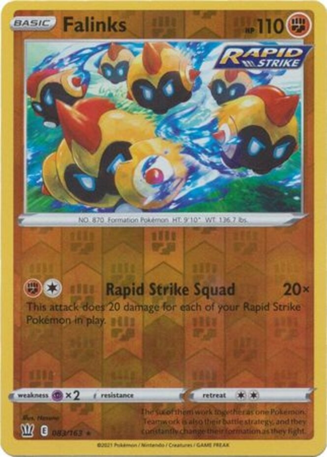 Falinks - 083/163 - Rare - Reverse Holo (Lp) Battle Styles - Fighting Pokémon