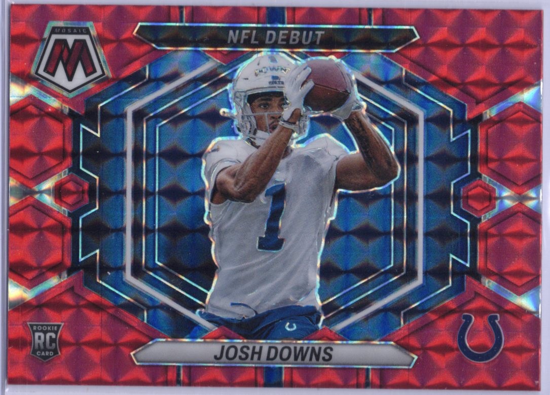 2023 Panini Mosaic #ND-15 Josh Downs Camo Red Mosaic HH