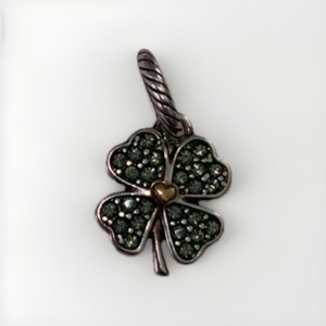 Authentic Sterling Silver Gold Plated 4 Leaf Clover Shamrock Peridot Crystals