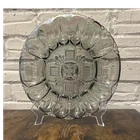 Vintage 1950 Smoke Iridescent Glass Tray Federal Egg Plate Georgetown Pattern
