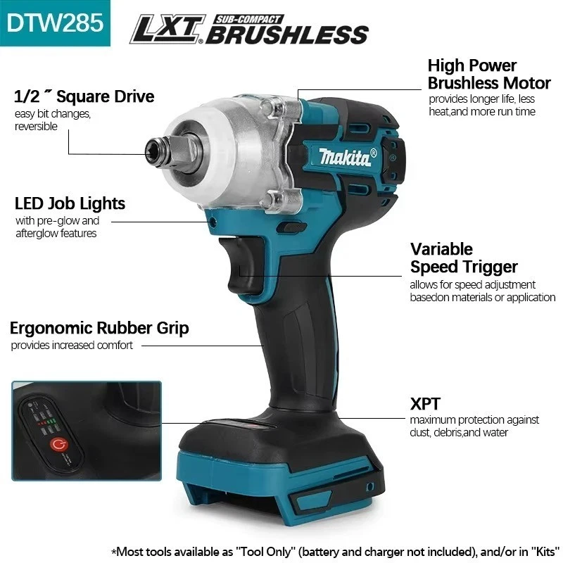 Makita DTW285 18V BL LXT Cordless Li-ion Brushless Impact Wrench - Image 3 of 4