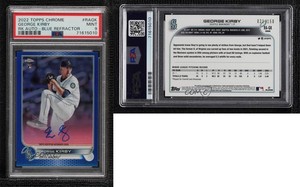 2022 Topps Chrome Rookie Blue Refractor /150 George Kirby PSA 9 MINT Auto RC