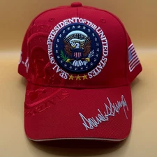 Trump Hat Raised Embroidery President Seal Signature 45-47 Flag Black Hot Pink