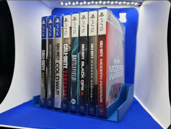 PS5 Disc Wall Mount Rack Holds 10 Games Compact Storage Organiser 3D Printed PLA