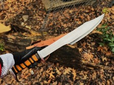 King Leonidas Spartan Warrior Sword, custom handmade with leather holster