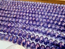 11 Strands New Crystal Beads Purple Blue Faceted Rondelle Jewelry Artisan Lot