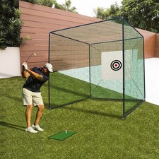 10x10x10FT Golf Practice Net Cage Metal Frame Hitting Net Kit for Indoor Outdoor