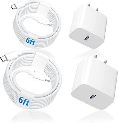 20W USB-C Fast Charger Adapter for iPhone 17, iPad 10th Gen