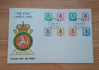 UK ISLE OF MAN, cover FDC 1982, set postage due stamps, coat of arms