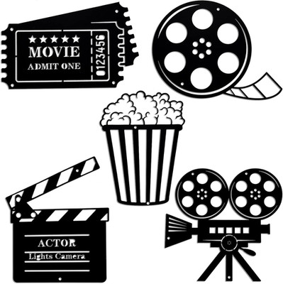 Moxweyeni 5 Pcs Movie Theater Decor Movie Theater Metal Home Room Decor Cinema a