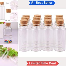 Glass Bottles 12 Pack 30ml Small Cork Stopper Jars Clear Craft Decor Wedding