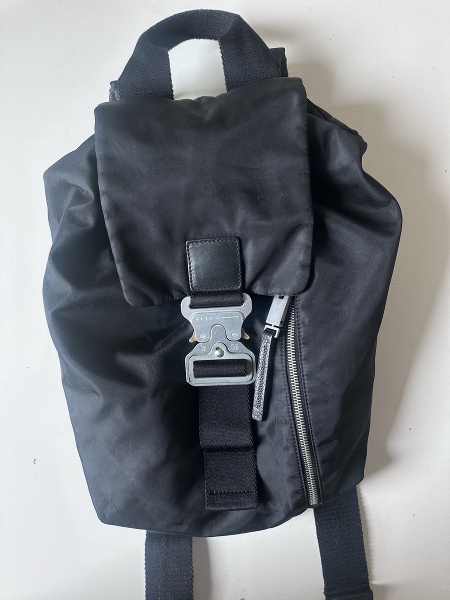 【正規品】Alyx Buckle Soft Backpack 1017 ALYX 9SM Black Tank Buckle Backpack Drawstring Zipper