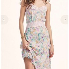 LoveShackFancy Rusalina Slip Dress NWT Whimsical Sage Floral Lace Size 4 Fairy