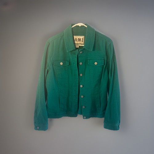 VTG AMI Green Denim Jacket Size Large - Button Down