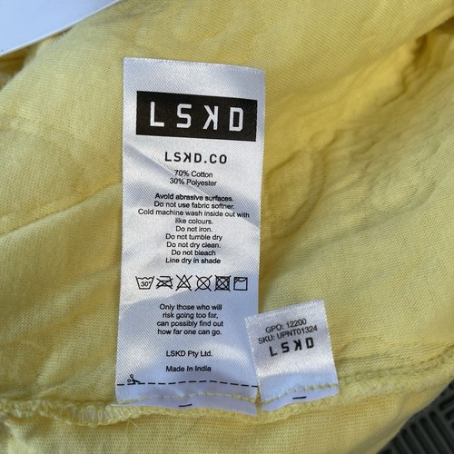 LSKD X Patty Mills Small Drawstring Quilted Joggers Sweatpants Stretch Yellow - Picture 6 of 11