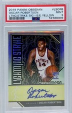 2019-20 Panini Obsidian Oscar Robertson Lightning Strike Signature PSA 9