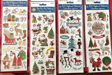 YOU CHOOSE - 13" CHRISTMAS CARDSTOCK  PUFFY 3D STICKERS - HOLIDAY TRENDZ
