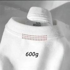 Men's 600g Heavyweight Cotton T-Shirt Thick Heavy Duty Short Sleeve Tee