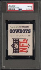 1972 Fleer Cloth Patch Dallas Cowboys / NFL Shield PSA 8  *POP 1* NONE HIGHER