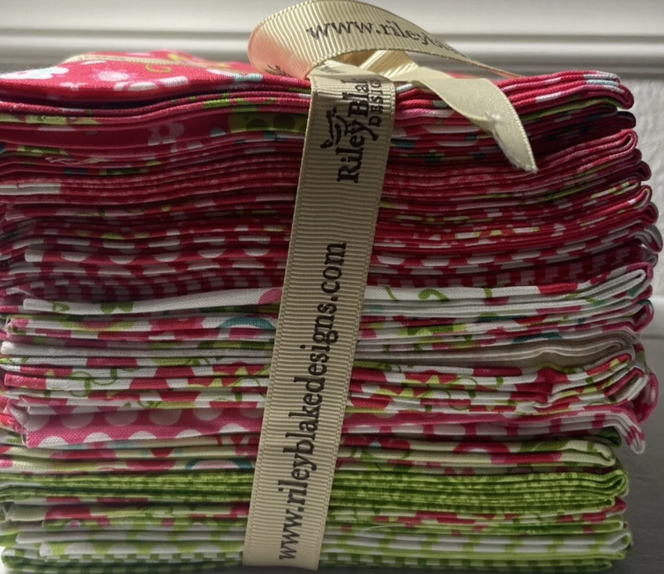 Riley Blake Designs хлопчатобумажная ткань комплект четверть квадратного яркого розового/зеленого цвета 21 шт. - Изображение 3 из 4