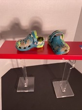 Baby Crocs Classic Clogs Toddler Blue Green Marbled Swirl Unisex Slip On Sz 2/3