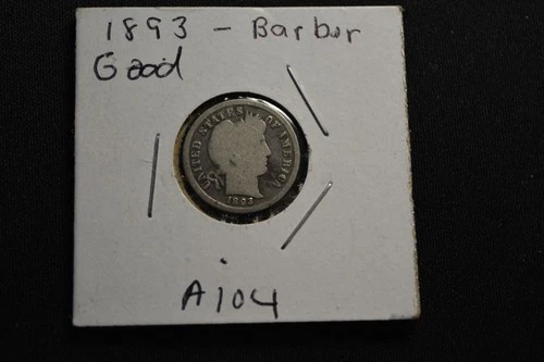 U.S. Barber Dime, 10c, 1893-S, 90% Silver