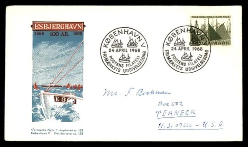 Mayfairstamps Denmark FDC 1968 100 years Esbjerg Havn First Day Cover aax_42471