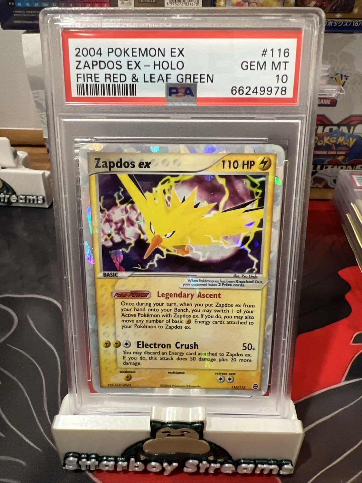 2004 Pokemon EX Fire Red Leaf Green #116 Zapdos EX-Holo PSA 10 Gem MT