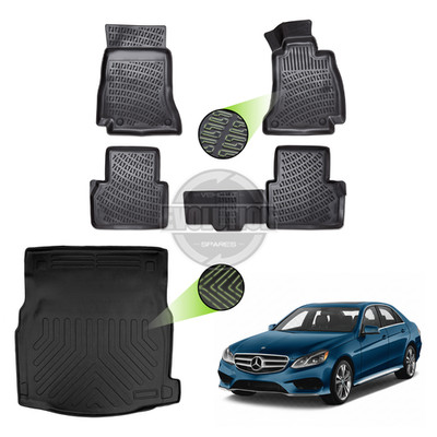 Rubber Boot Mat Floor Mats Set Tailored Fits Mercedes E Class W213 2016-2023