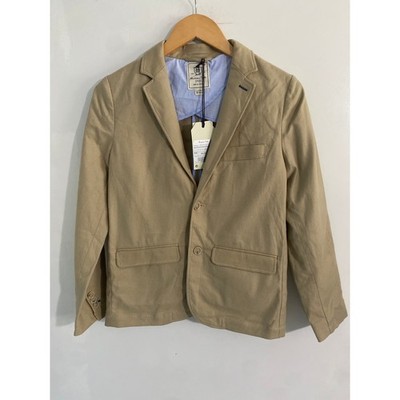 Massimo Dutti blazer NEW boys size 7-8 tan cotton classic preppy 
