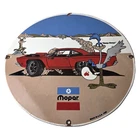 Vintage Mopar Plymouth Porcelain Sign - Road Runner Auto Shop Gas Station Sign