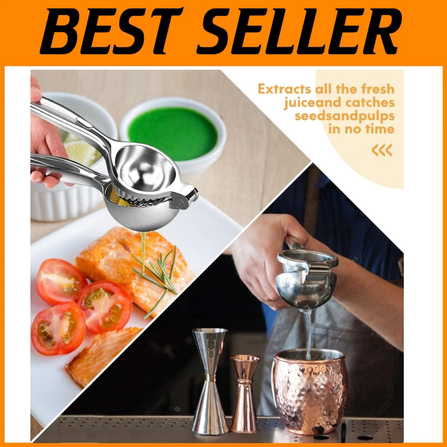 Stainless Steel Citrus Press with Zester