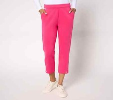 i 799 Isaac Mizrahi Live Petite Clubhouse Scuba Knit Crop Pants Petite L