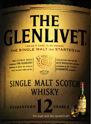 GLENLIVET WHISKY AD #14 RARE 2004 ''THE SINGLE MALT THAT STARTED IT ALL''