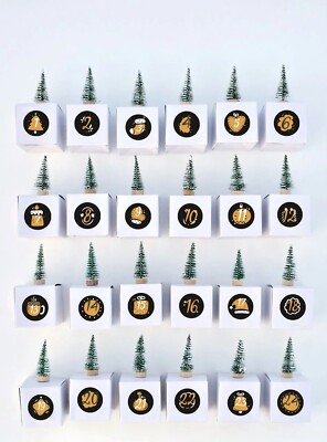 Autocollant De Calendrier De L'avent Joyeux Noël, étiquette D'emballage Cadeau Bricolage, Compte à Rebours En Feutre, Décor De Noël, 24 Chifes, Sac De 24 Pièces