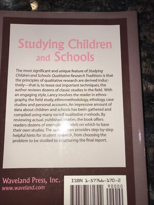 STUDYING CHILDREN IN SCHOOLS : QUALITATIVE RESEARCH By David F. Lancy EXCELLENT