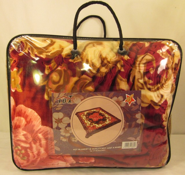 Floral 1Ply Super Soft Burgundy Blanket, King NEW eBay
