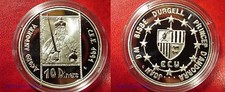 1992 Andorra Large Proof Silver 10 Diners Charlemagne HolyRoman Emperor