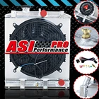 PRO 2 Row Aluminum Radiator+Shroud Fan FOR 1992~2000 1999 Honda Civic EK EG B16