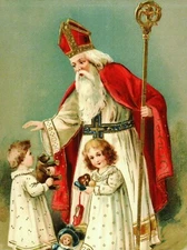 *Christmas Postcard-"Christmas Greetings From St. Nicholas" {RB14}