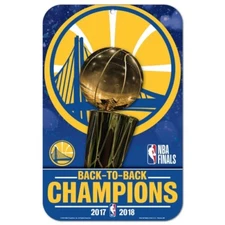 Golden State Warriors Wincraft NBA Back to Back Champions 11x17 Sign FREE SHIP!!