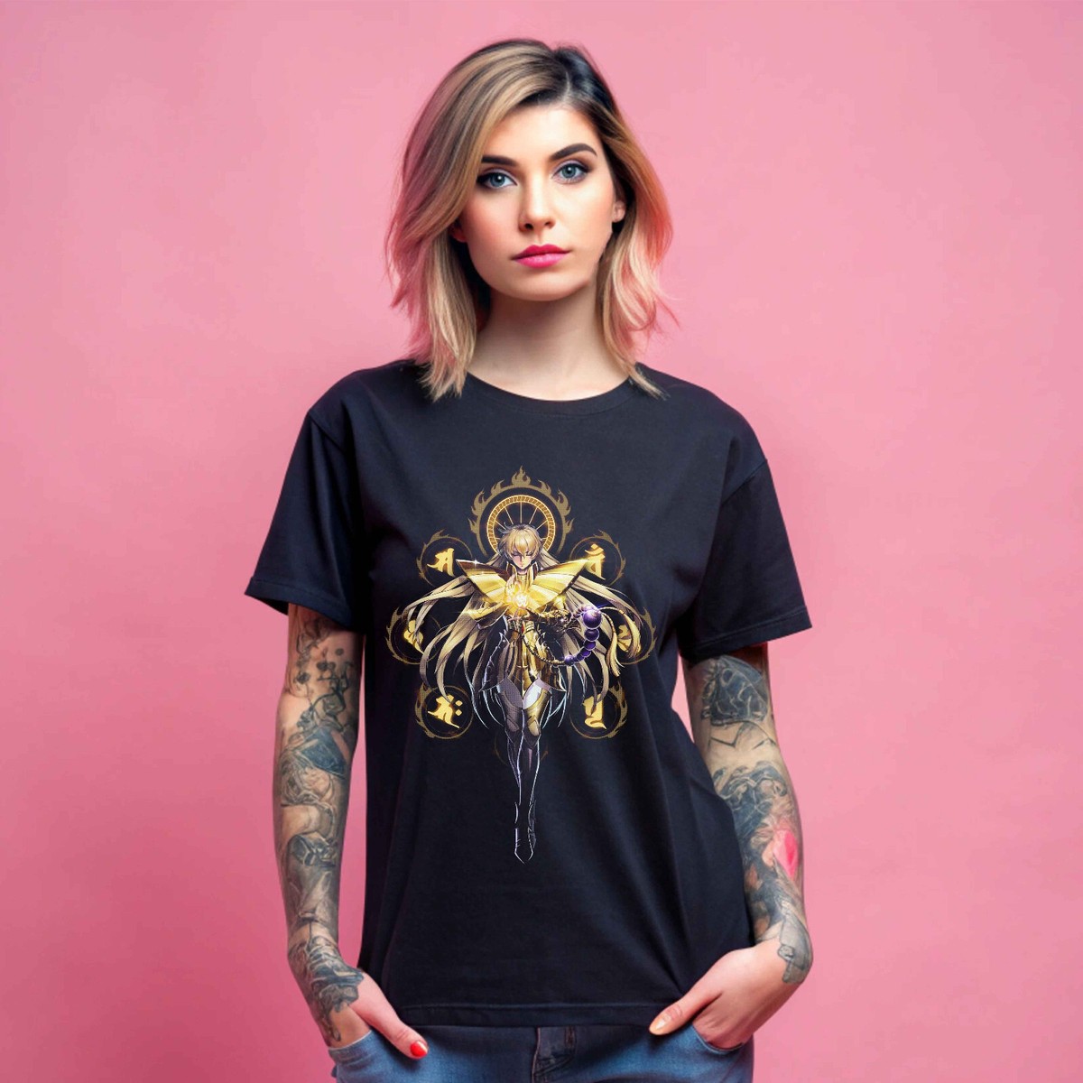 shaka virgo T-Shirt saint Seiya,Ikki,Sienna,Nero,Cosmo,Anime Shirt